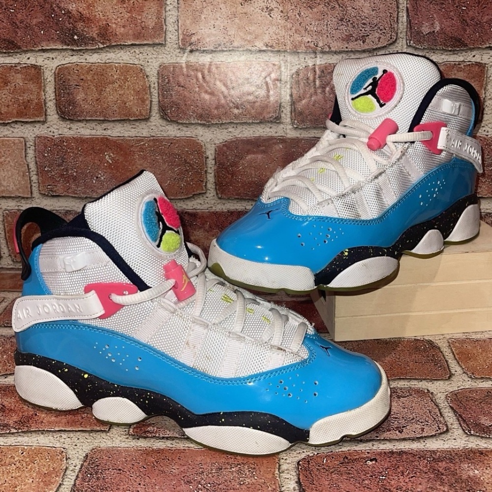 Pre-Owned Air Jordan 6 Rings GS South Beach White Colorful Size 5Y CK0031-100
